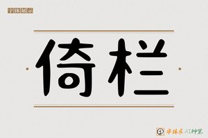 倚栏-字体家AI神笔