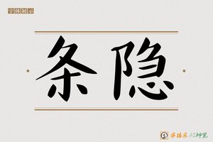条隐-字体家AI神笔