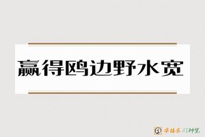赢得鸥边野水宽-字体家AI神笔