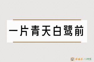 一片青天白鹭前-字体家AI神笔