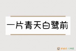 一片青天白鹭前-字体家AI神笔