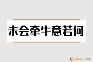 未会牵牛意若何-字体家AI神笔