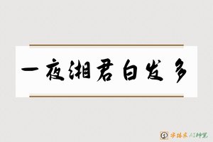 一夜湘君白发多-字体家AI神笔