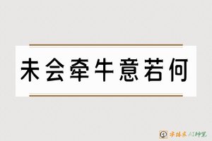 未会牵牛意若何-字体家AI神笔