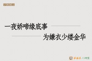 一夜娇啼缘底事为嫌衣少缕金华-字体家AI神笔