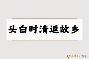 头白时清返故乡-字体家AI神笔