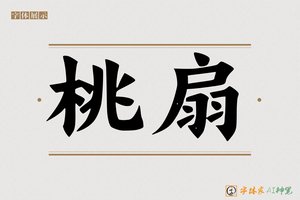 桃扇-字体家AI神笔