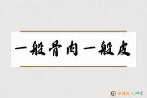 一般骨肉一般皮-字体家AI神笔