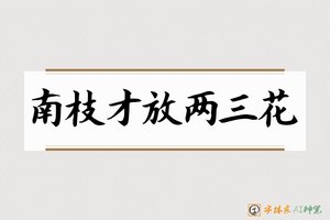 南枝才放两三花-字体家AI神笔