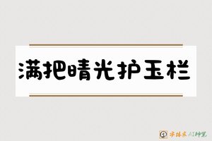 满把晴光护玉栏-字体家AI神笔