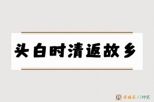头白时清返故乡-字体家AI神笔