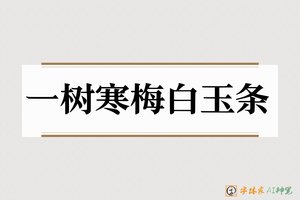 一树寒梅白玉条-字体家AI神笔