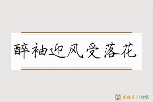 醉袖迎风受落花-字体家AI神笔