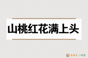 山桃红花满上头-字体家AI神笔