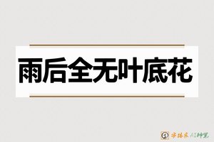 雨后全无叶底花-字体家AI神笔
