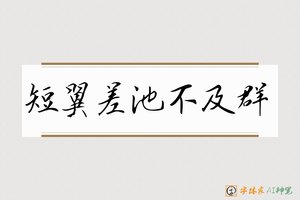 短翼差池不及群-字体家AI神笔