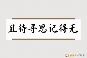 且待寻思记得无-字体家AI神笔