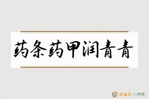药条药甲润青青-字体家AI神笔