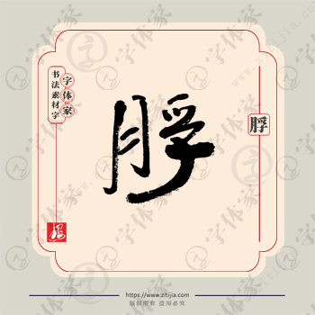 脬字单字书法素材中国风字体源文件下载可商用