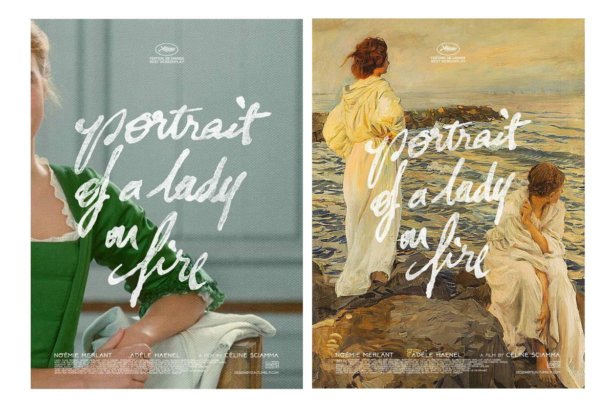 赏析│油画质感燃烧女子的肖像电影海报