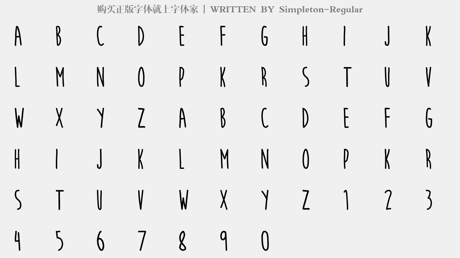 Simpleton-Regular - 大写字母/小写字母/数字