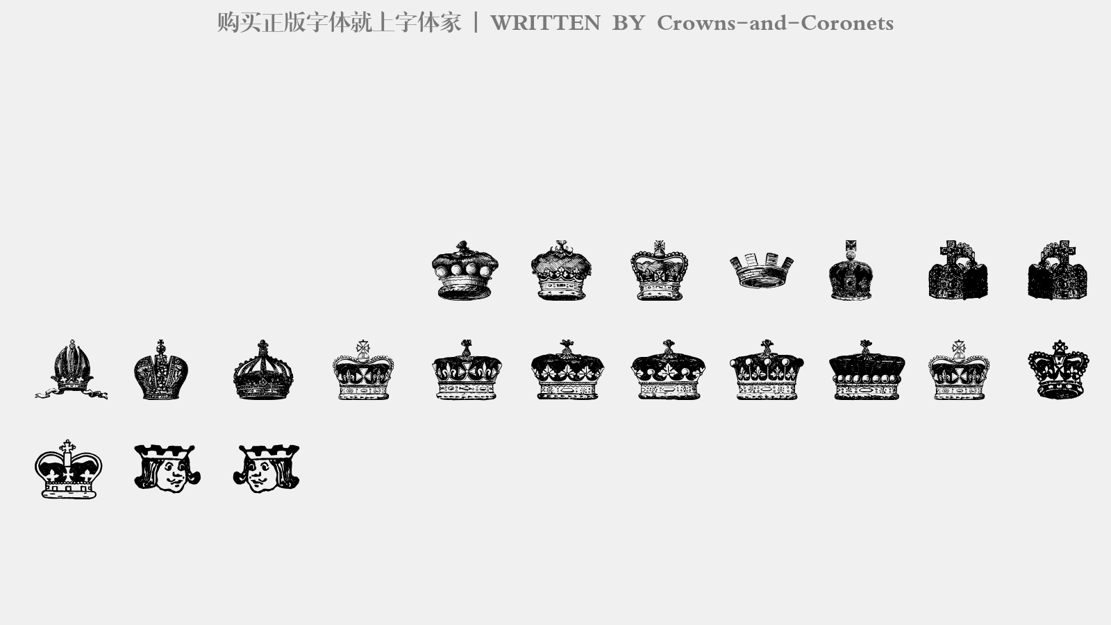 Crowns-and-Coronets - 大写字母/小写字母/数字