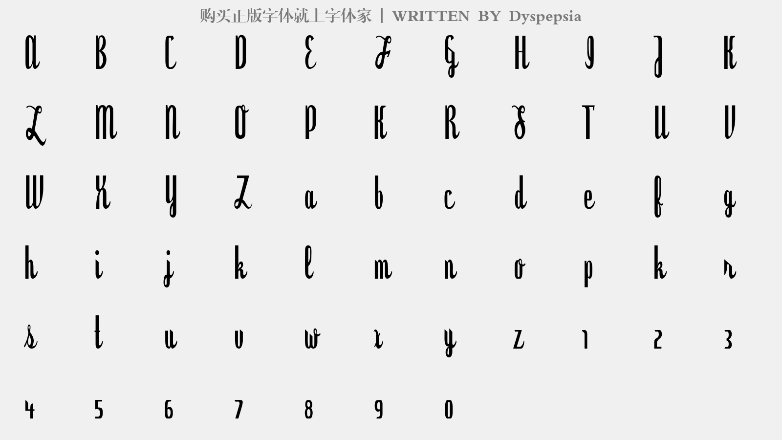 Dyspepsia - 大写字母/小写字母/数字