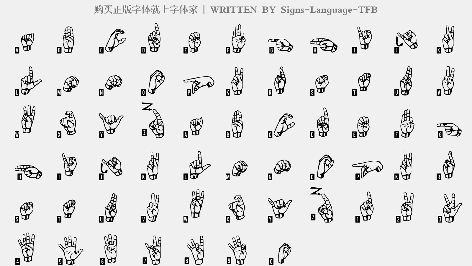 Signs-Language-TFB - 大写字母/小写字母/数字