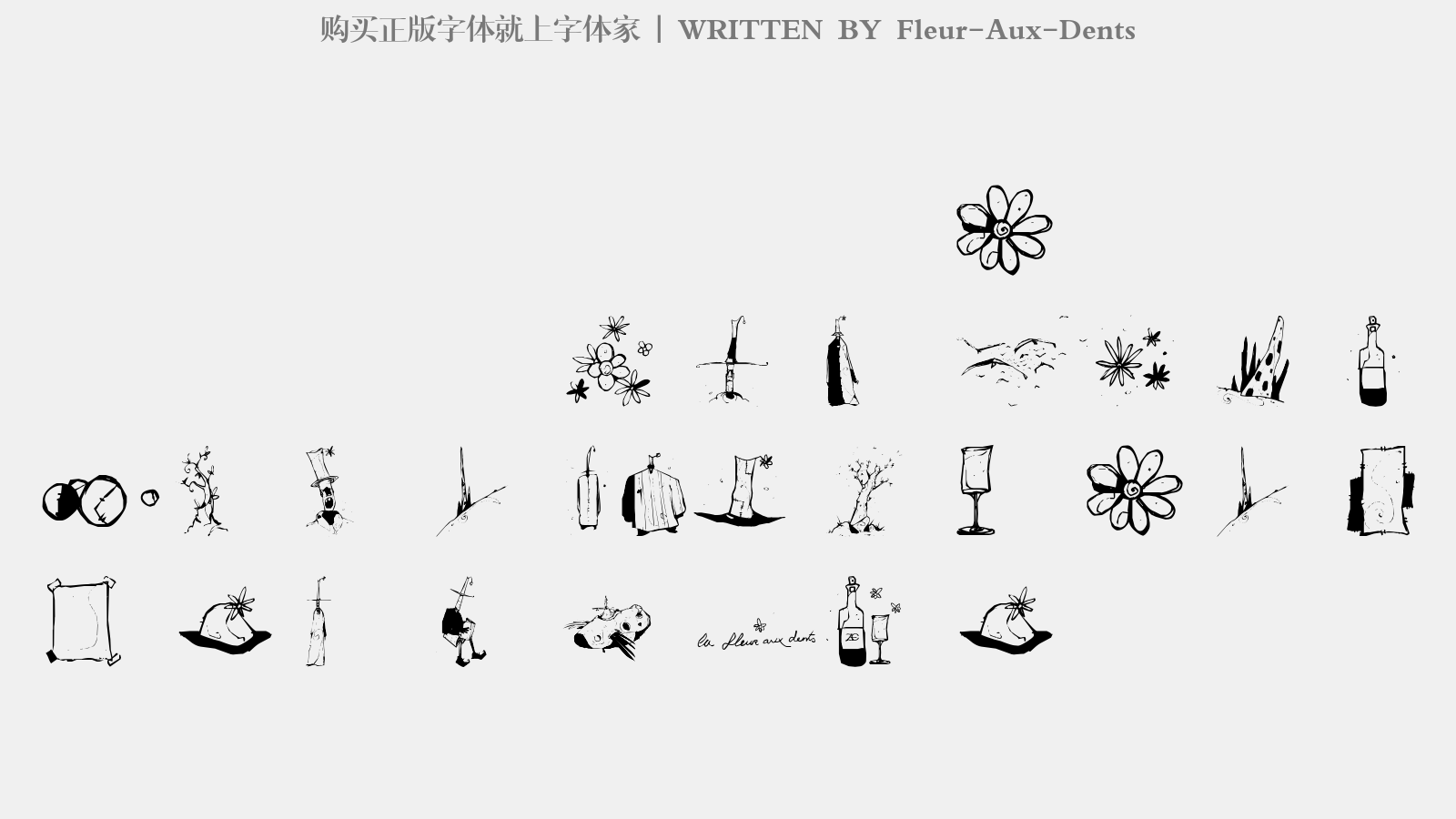 Fleur-Aux-Dents - 大写字母/小写字母/数字