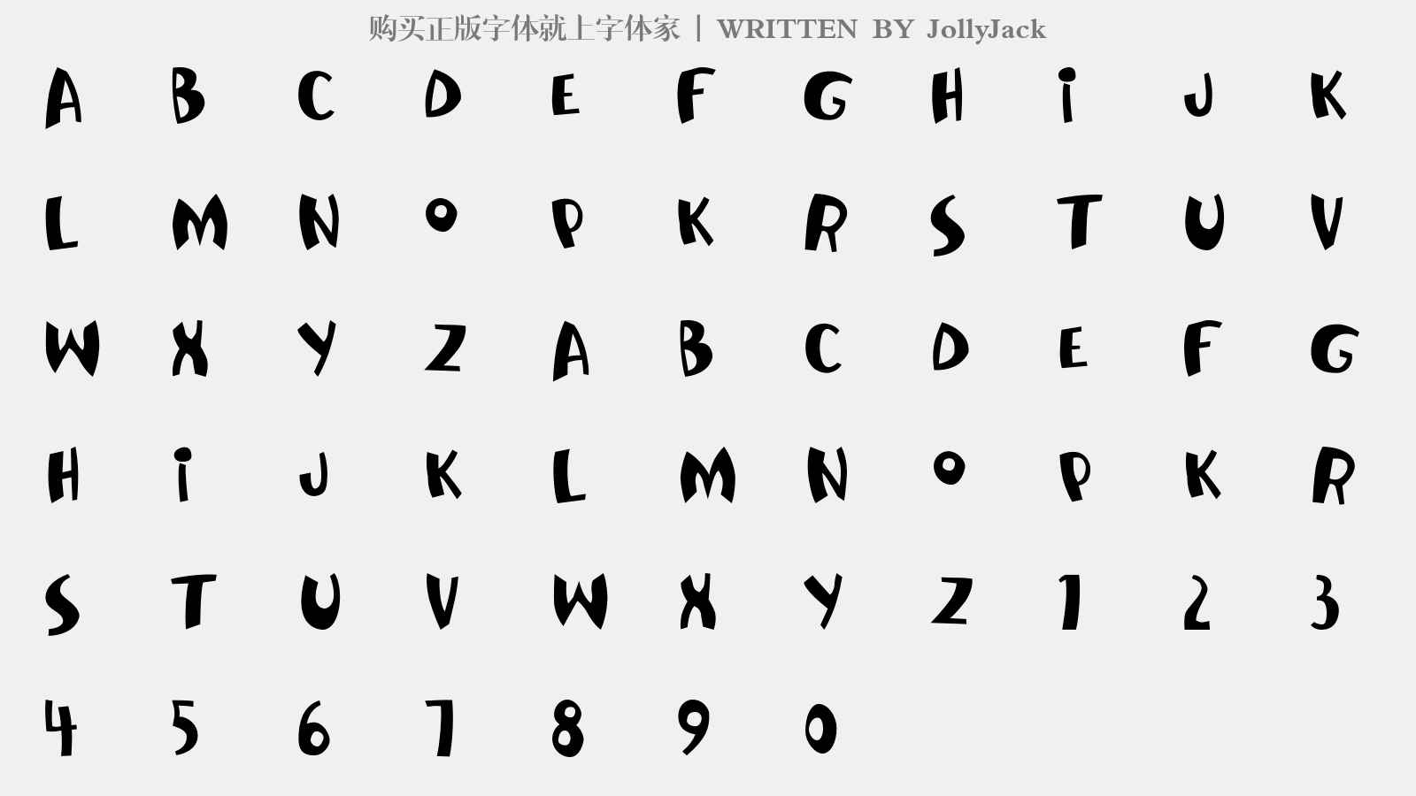 英文字体 jollyjackjollyjack 这款字体是由字体家网