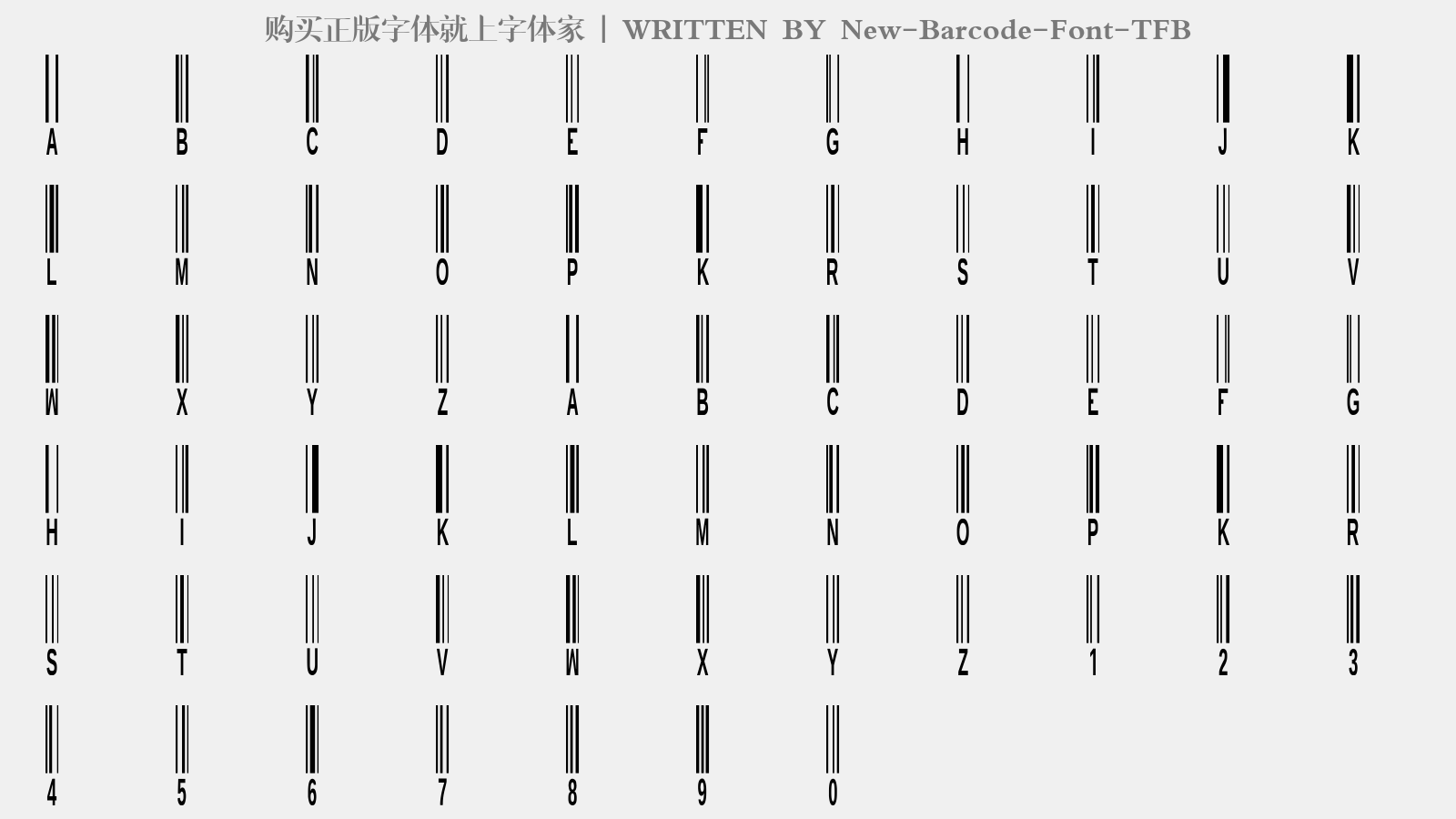 New-Barcode-Font-TFB - 大写字母/小写字母/数字