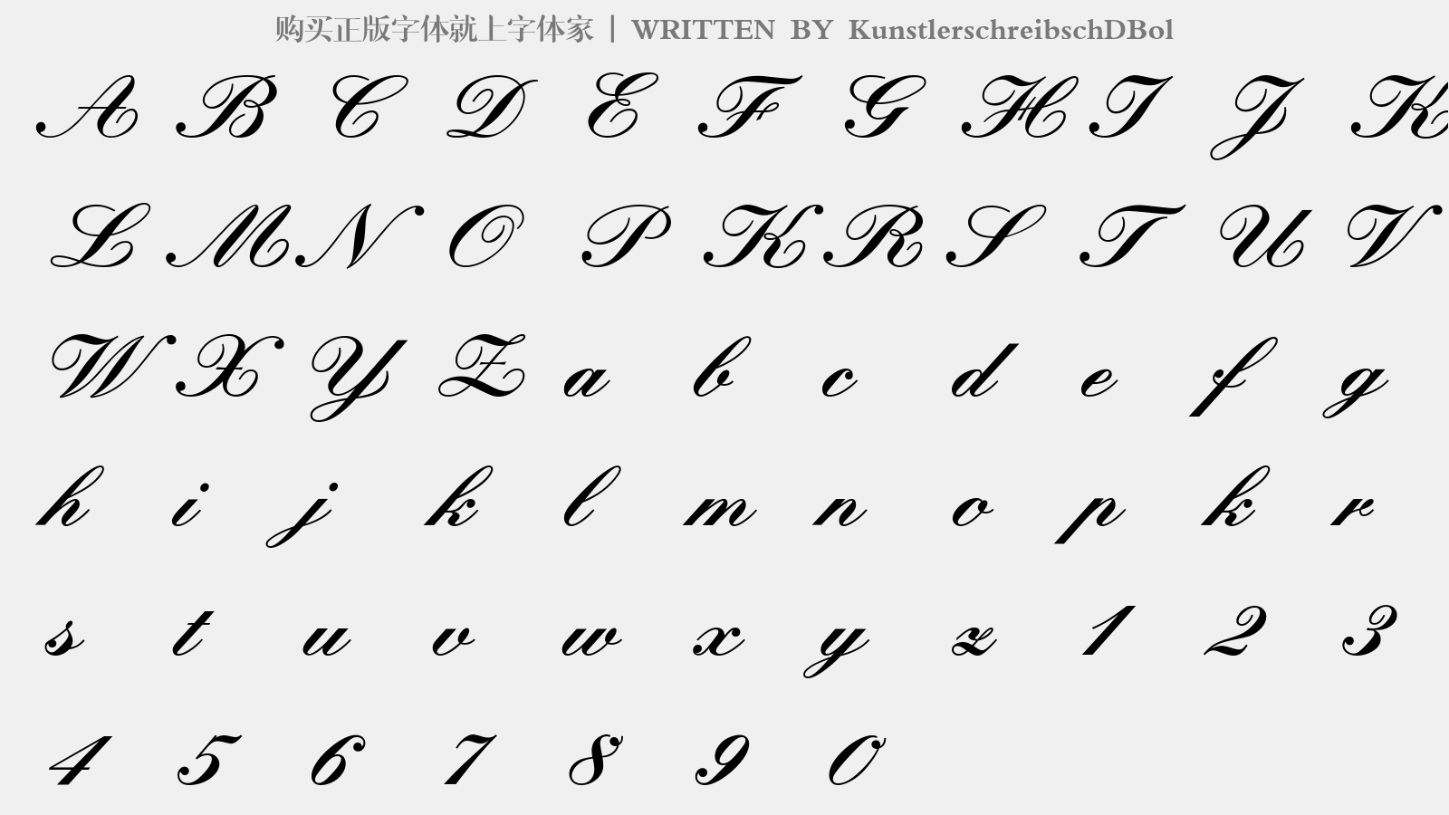 KunstlerschreibschDBol - 大写字母/小写字母/数字