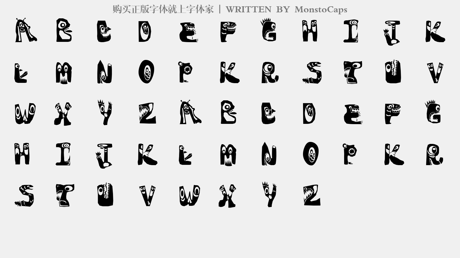 MonstoCaps - 大写字母/小写字母/数字