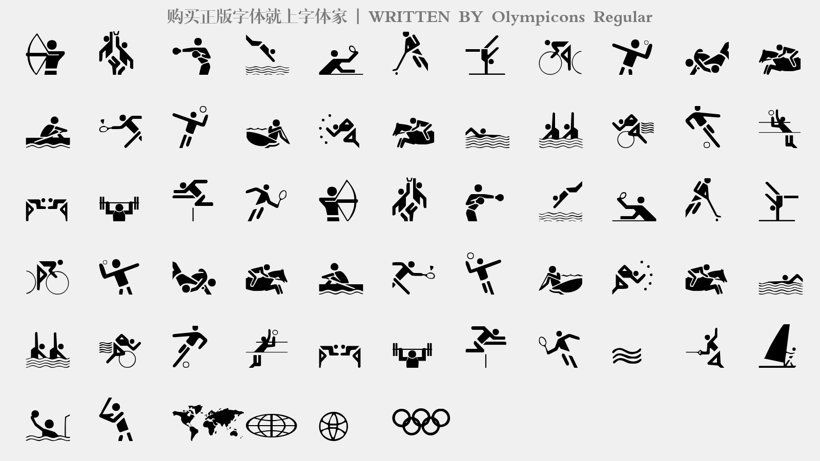 Olympicons Regular - 大写字母/小写字母/数字