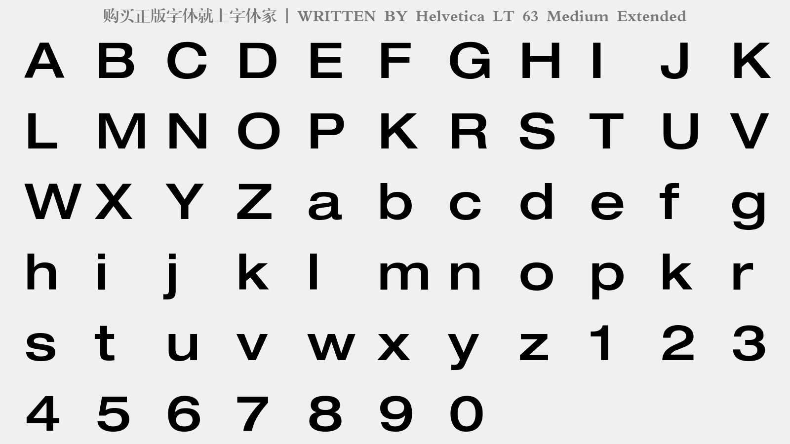 Helvetica LT 63 Medium Extended - 大写字母/小写字母/数字
