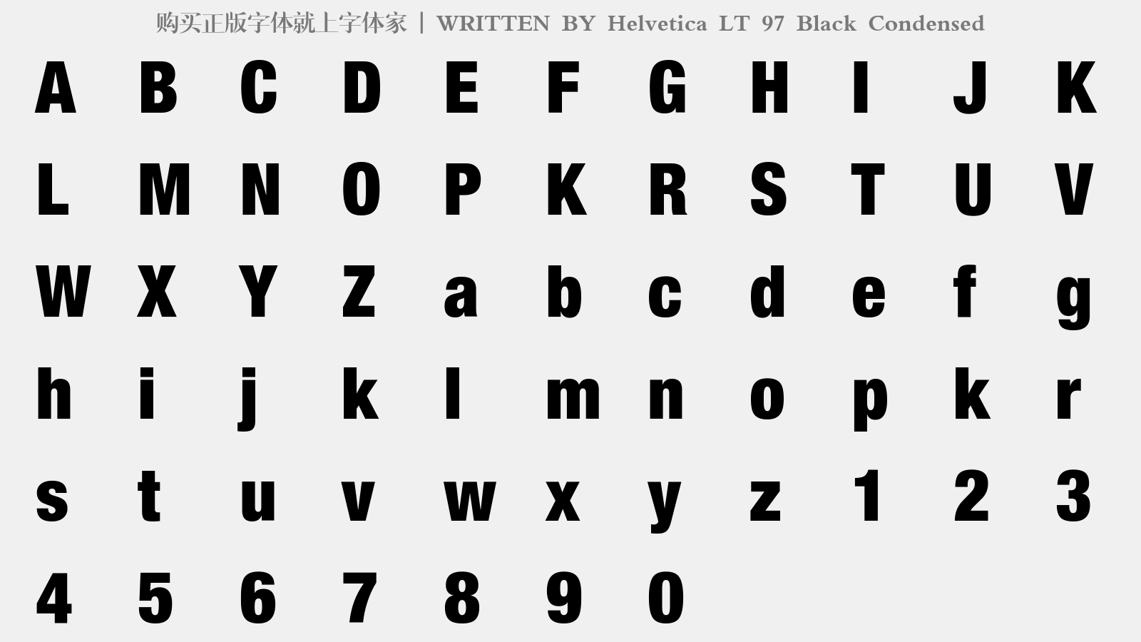 Helvetica LT 97 Black Condensed - 大写字母/小写字母/数字