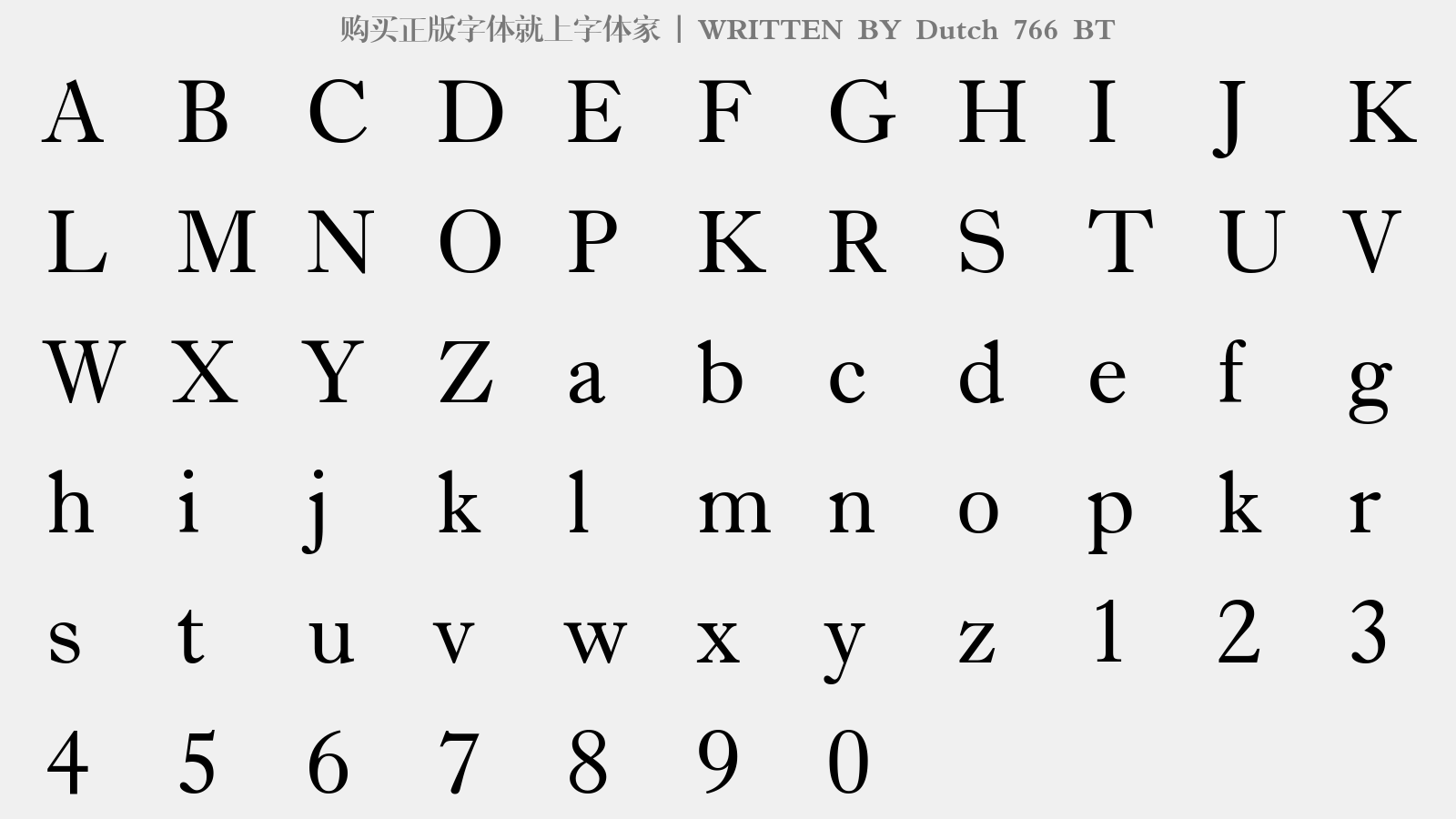 Dutch 766 BT - 大写字母/小写字母/数字