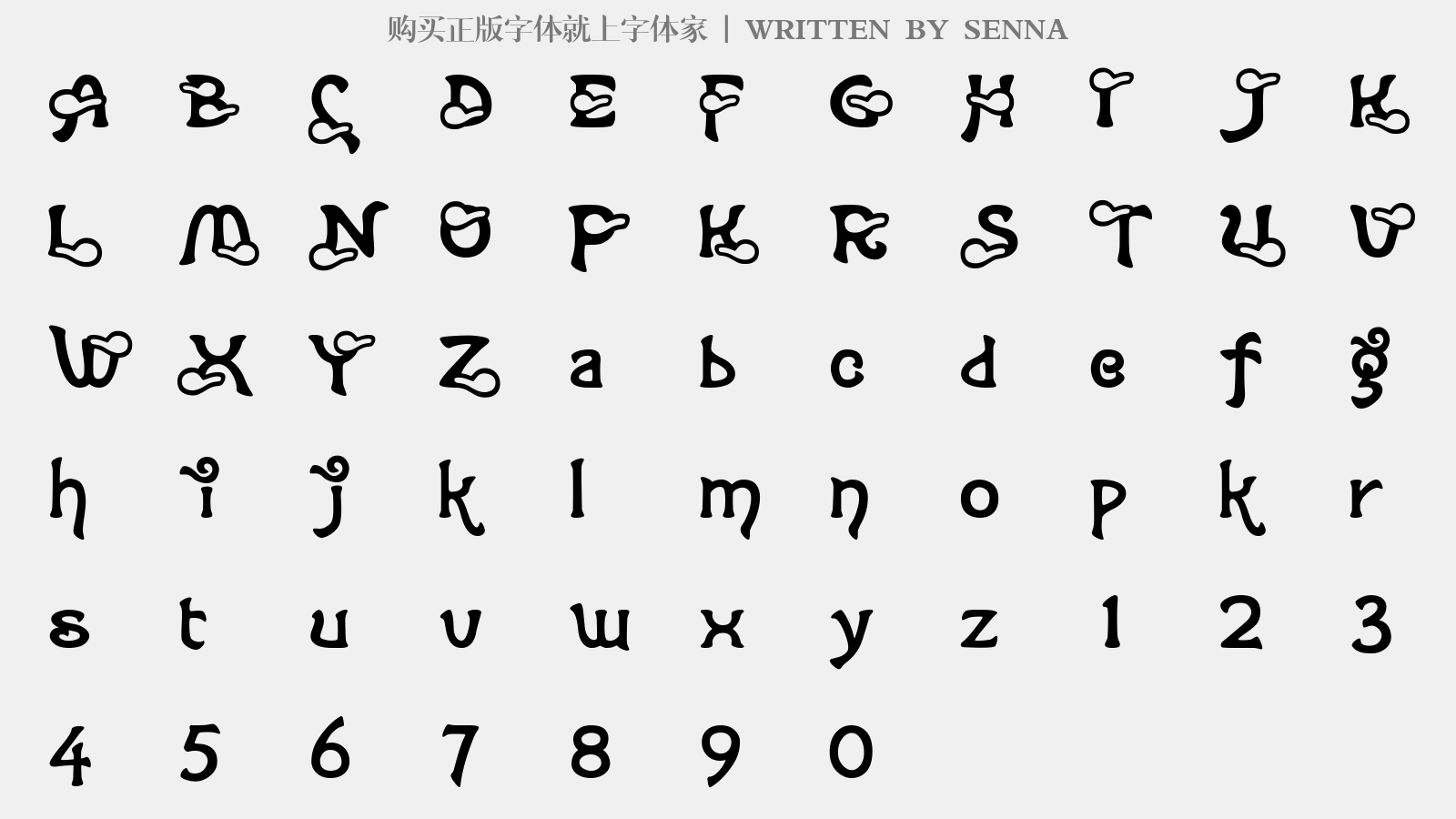 SENNA - 大写字母/小写字母/数字