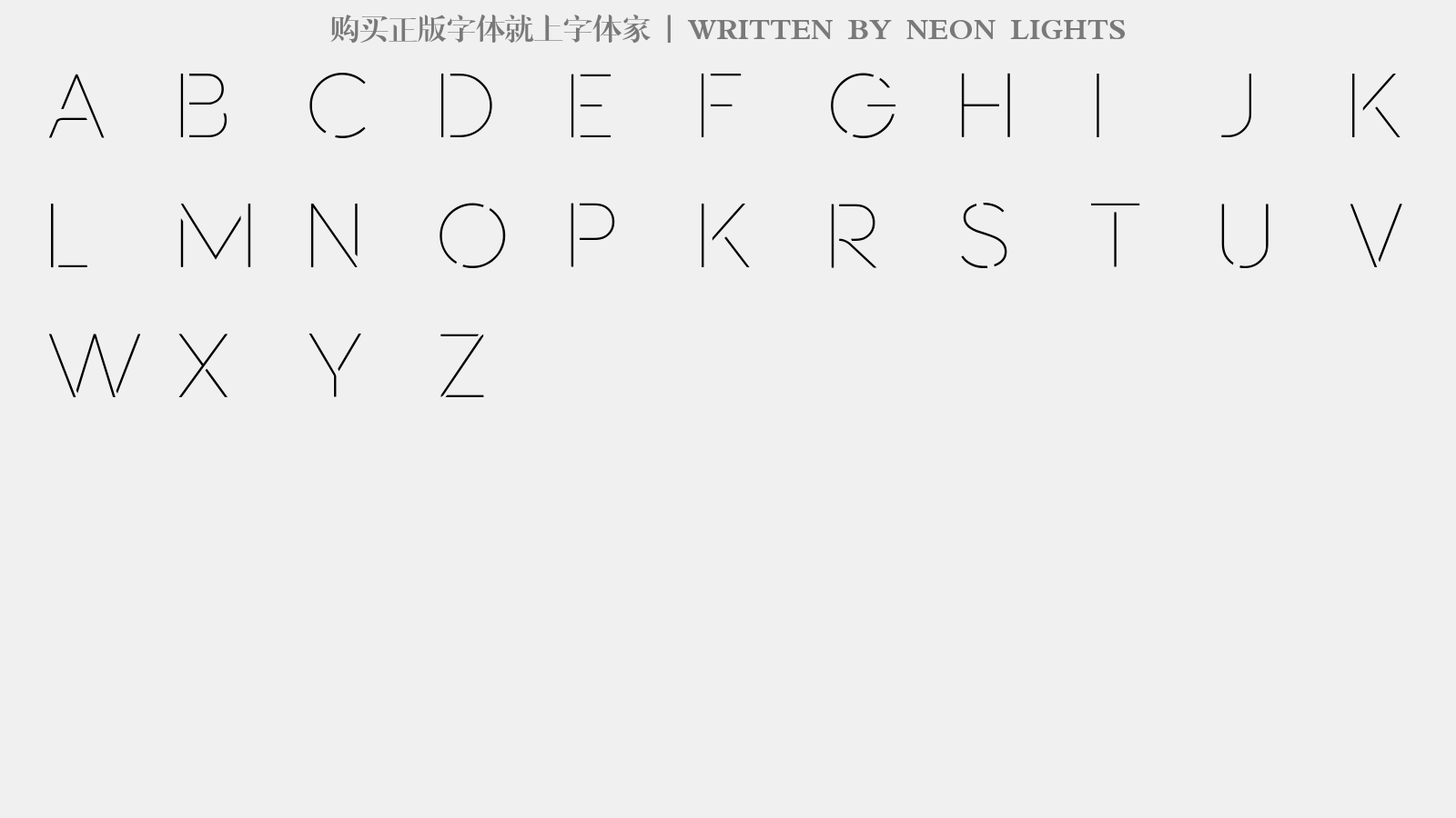 NEON LIGHTS - 大写字母/小写字母/数字