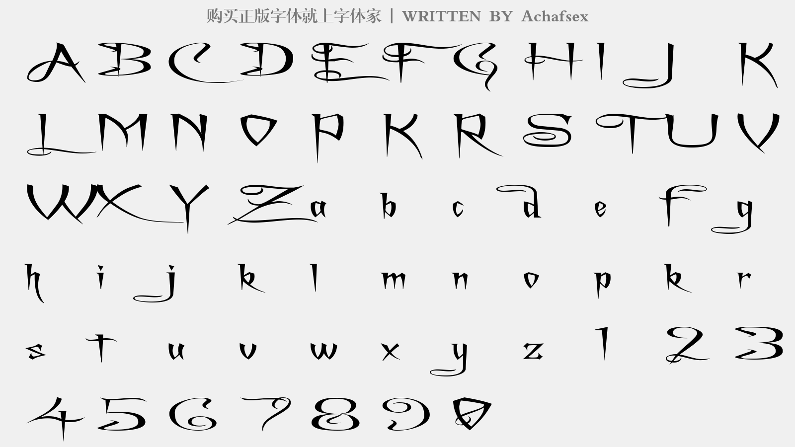 Achafsex - 大写字母/小写字母/数字