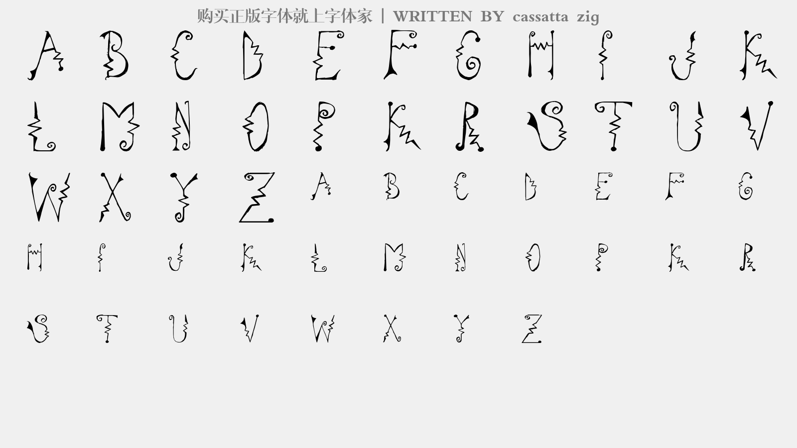 cassatta zig - 大写字母/小写字母/数字