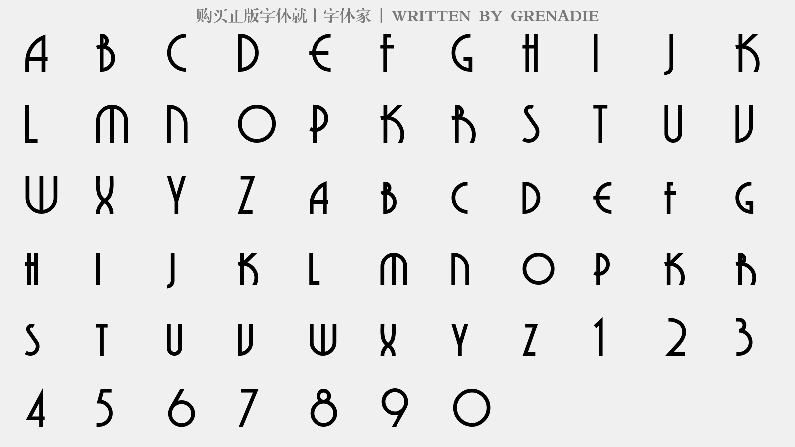 GRENADIE - 大写字母/小写字母/数字