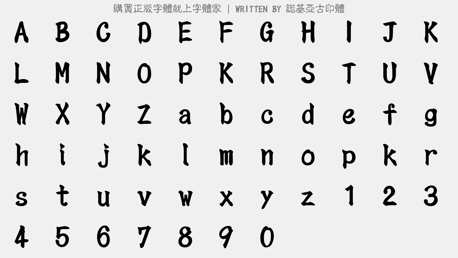 诺基亚古印体 - 大写字母/小写字母/数字