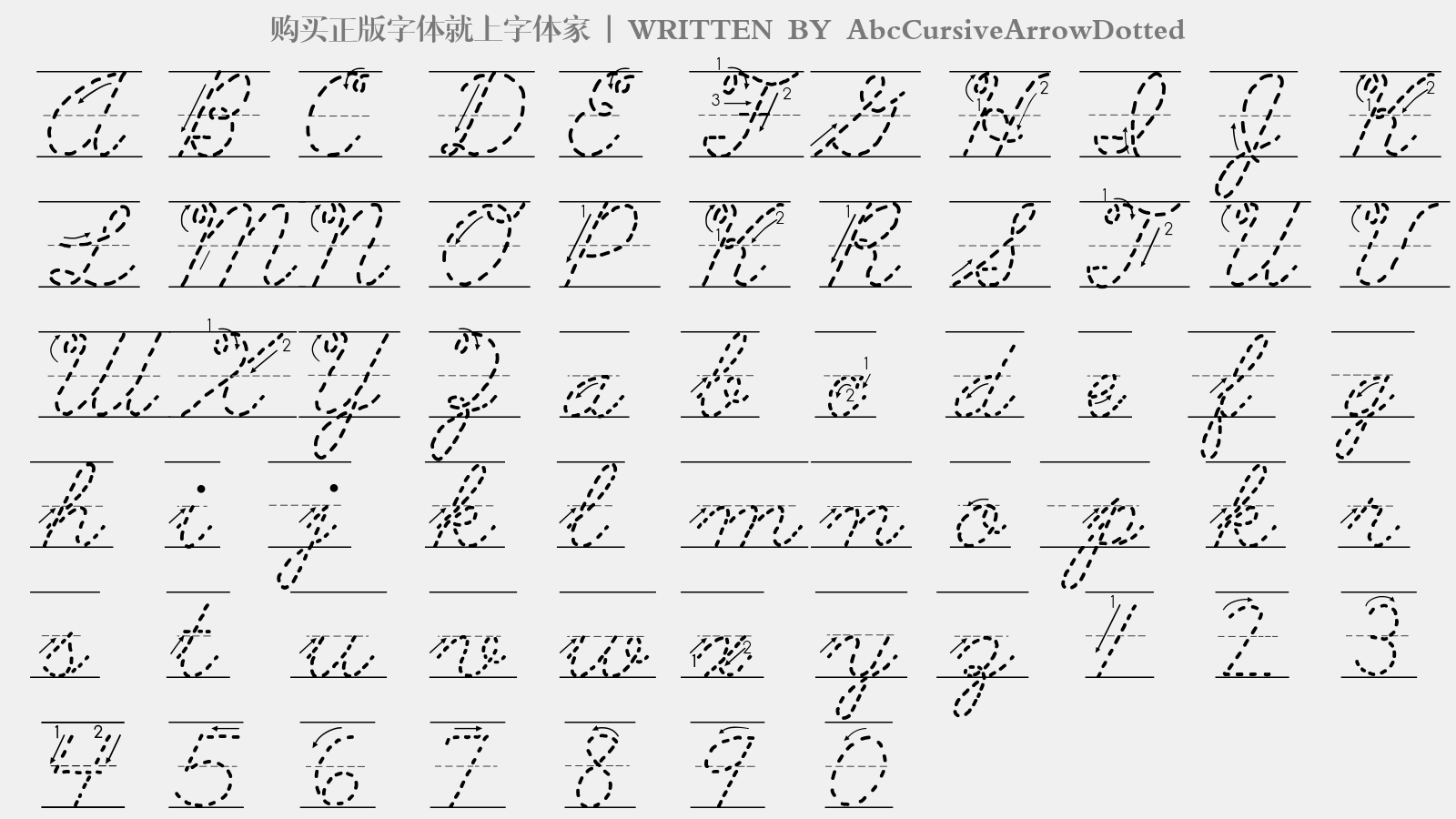 abccursivearrowdotted免费字体下载 - 英文字体免费下载尽在字体家