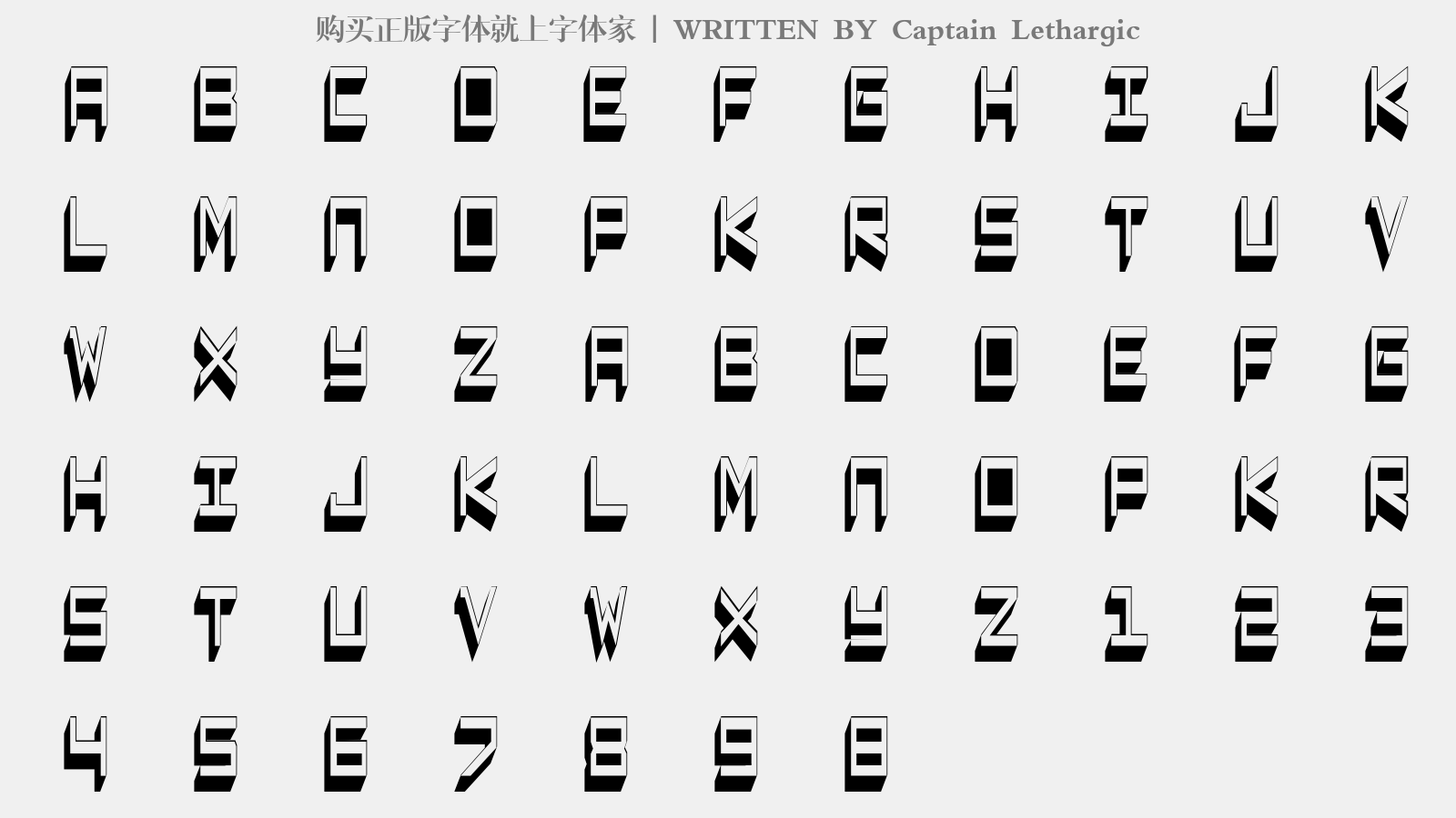 Captain Lethargic - 大写字母/小写字母/数字