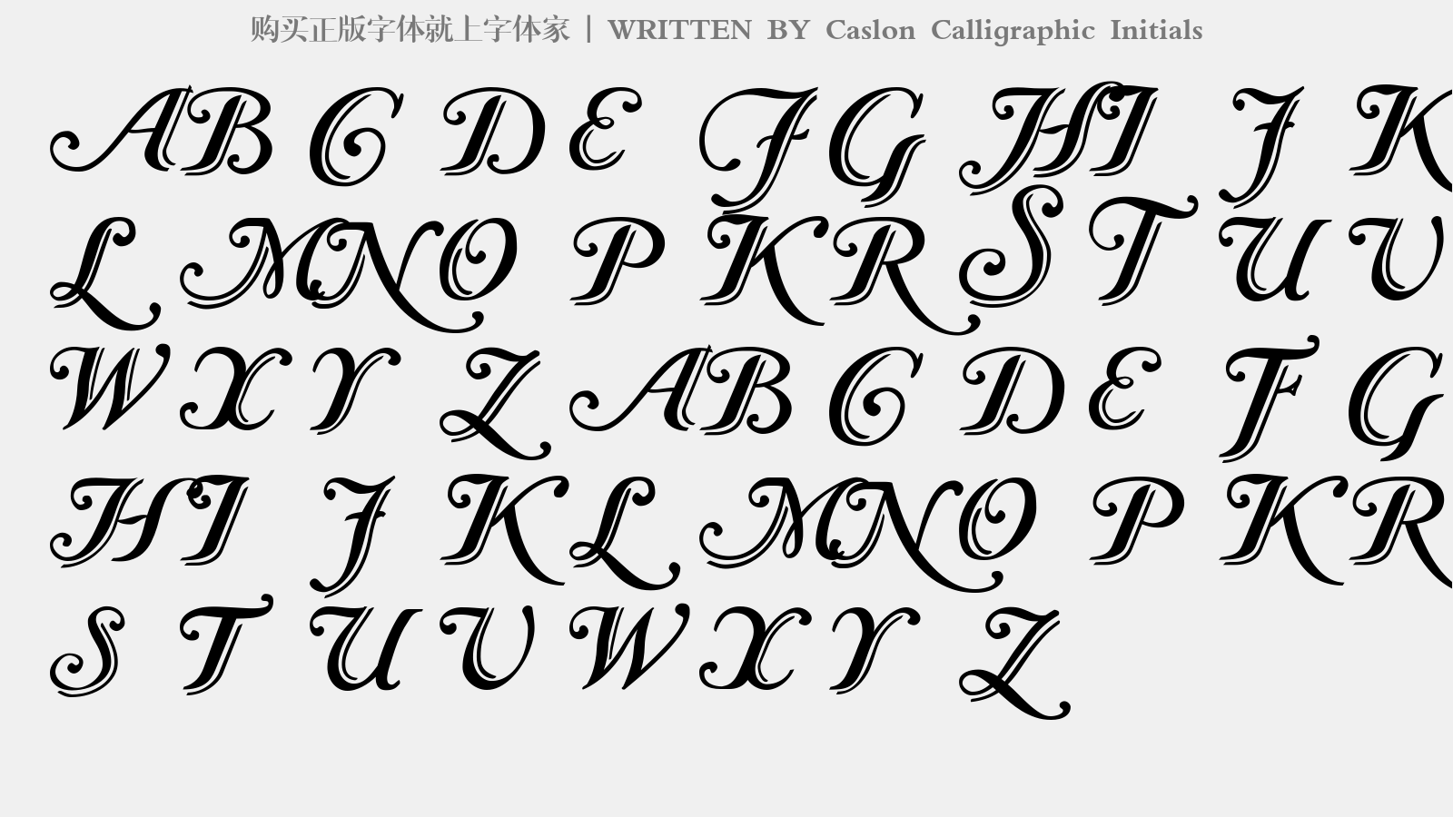 caslon calligraphic initials - 大寫字母/小寫字母/數字