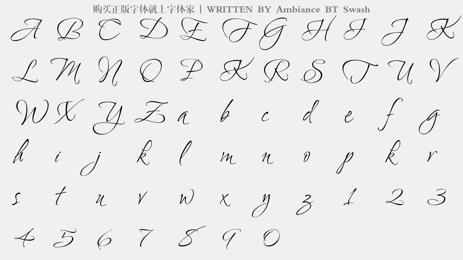 Ambiance BT Swash - 大写字母/小写字母/数字