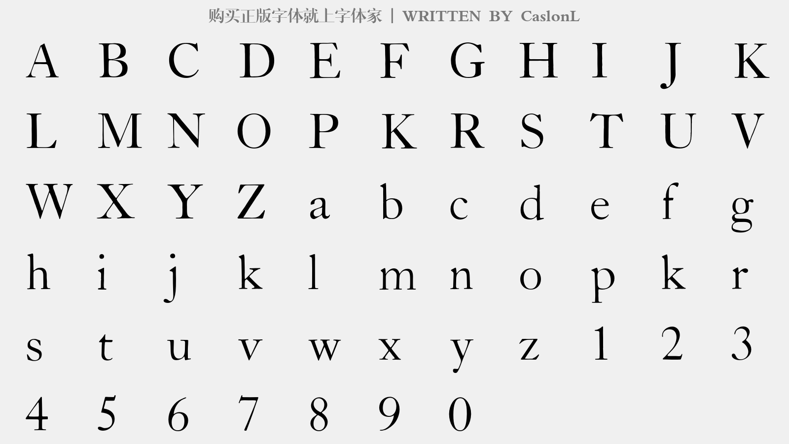 CaslonL - 大写字母/小写字母/数字