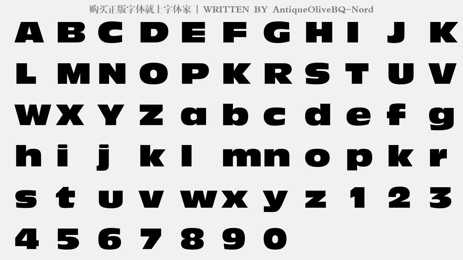 AntiqueOliveBQ-Nord - 大写字母/小写字母/数字