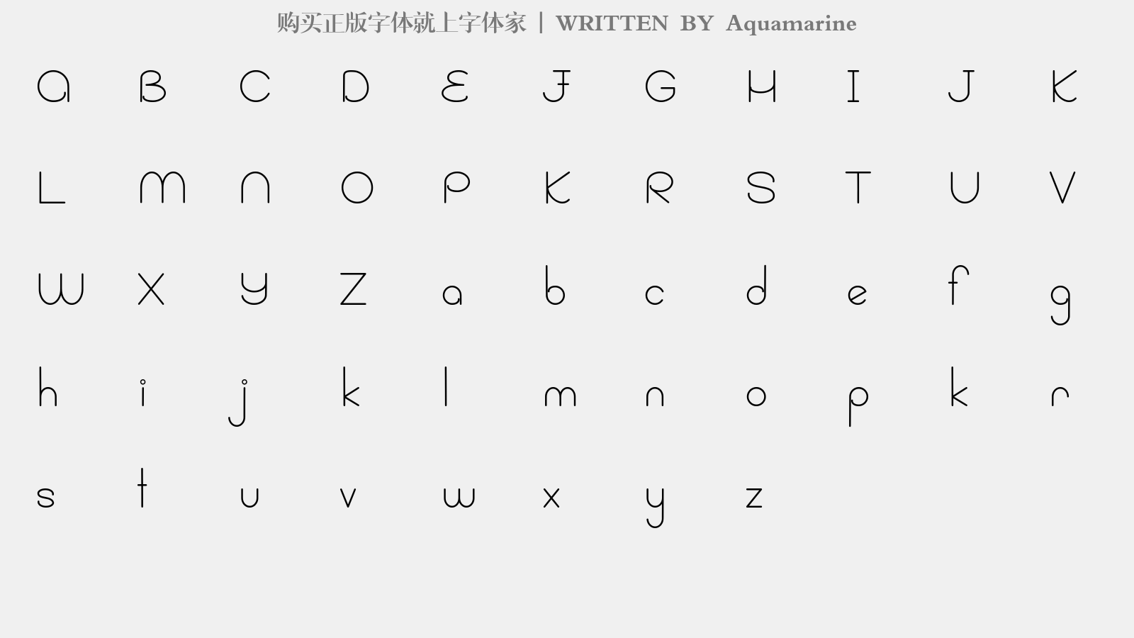 Aquamarine - 大写字母/小写字母/数字